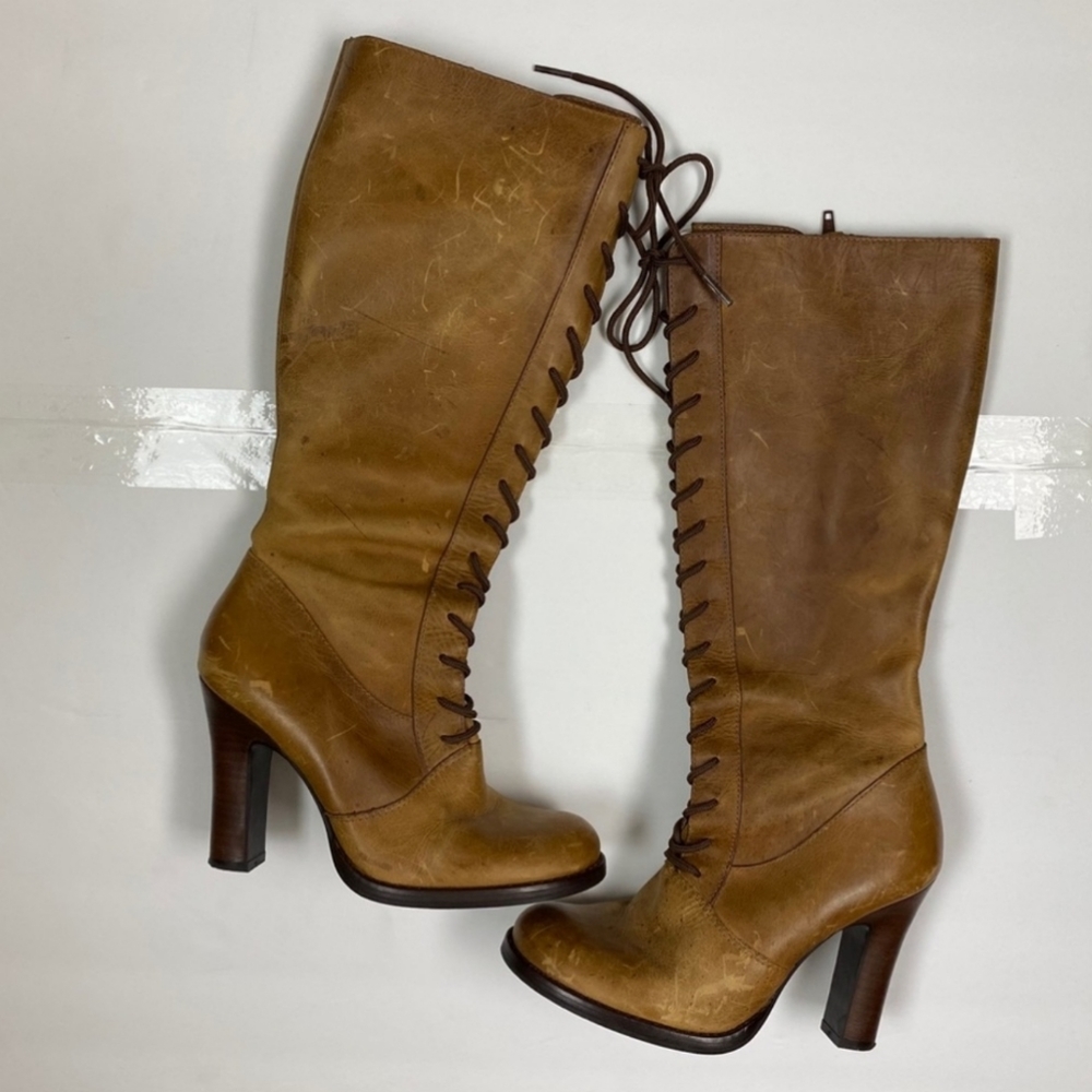 Steve Madden Clapton Victorian Lace Up Heel Boots